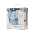 NAPPY blanket with toy 90x75 cm BLUE /Package/